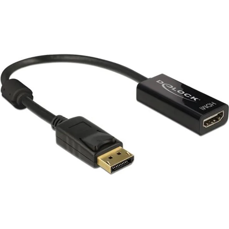 DELOCK Adapterkabel DisplayPort 1.2 Stecker > HDMI Buchse schwarz 4K Passiv