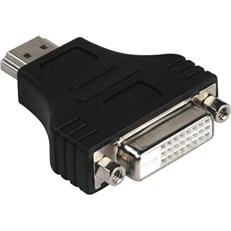 Hama HDMI - DVI Adapter (HDMI Stecker auf DVI Buchse, geschirmt, Kompaktadapter) schwarz