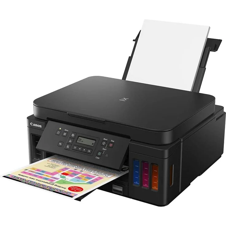 Canon PIXMA G6050 (3-in-1) Multifunktionsdrucker - (Tintenstrahl) Farbe, Druckgeschwindigkeit: 13 s/w, 6,8 Farbe, Auflösung: 4800 x 1200, USB, LAN, WLAN, AirPrint, Cloud Print (3113C006) – Bild 1