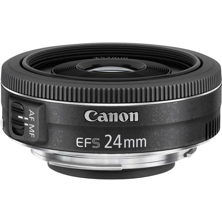 Canon Objektiv EF-S 24mm F2.8 STM Pancake für EOS (Festbrennweite, 52mm Filtergewinde) schwarz
