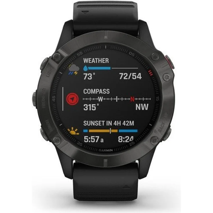 Garmin fēnix 6 Sapphire Smartwatch GPS, Unisex, 47mm, Kunststoffgehäuse, Silikonarmband, Schiefergrau – Bild 6