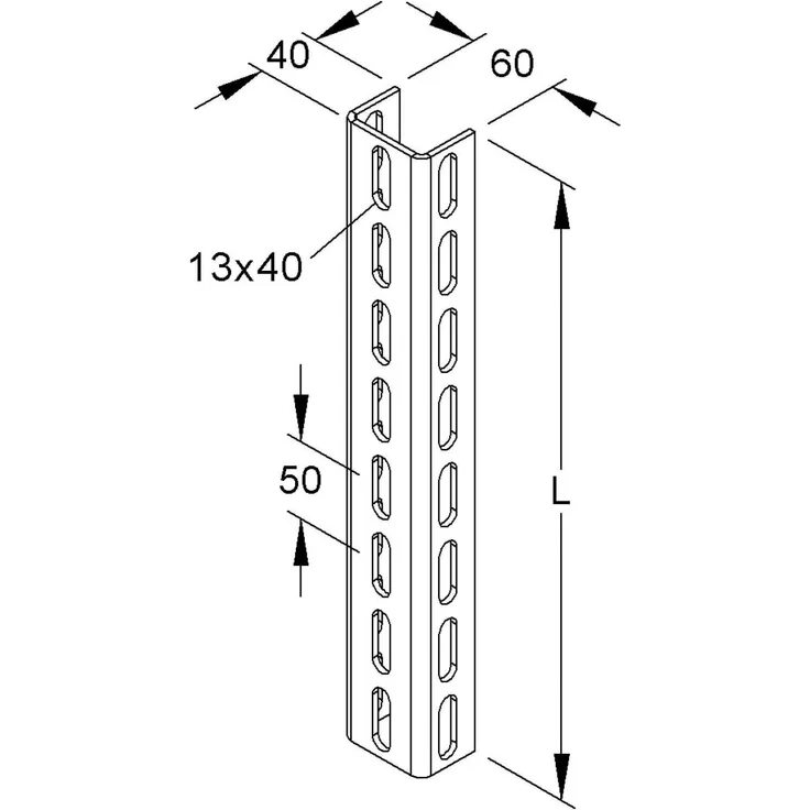 NIEDAX Profil U 6040-200 F