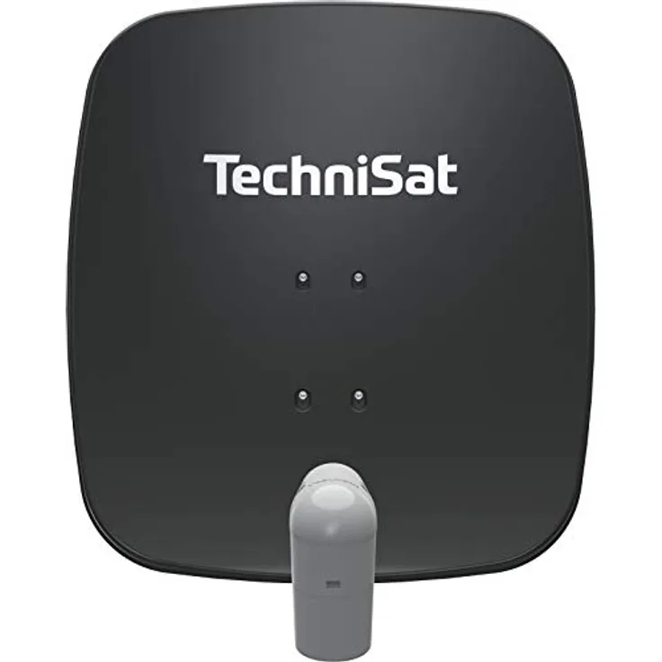 TechniSat SATMAN 65 PLUS ? Satellitenschüssel für 4 Teilnehmer (65 cm Sat Spiegel mit Masthalterung und UNYSAT Quattro-Switch LNB im Wetterschutz-Gehäuse) grau
