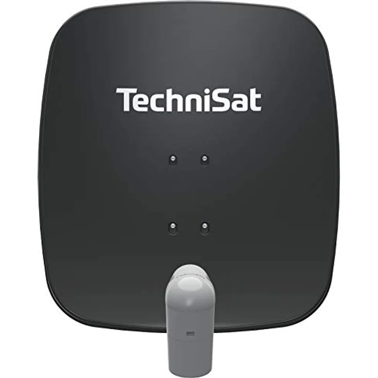 TechniSat SATMAN 65 PLUS ? Satellitenschüssel für 4 Teilnehmer (65 cm Sat Spiegel mit Masthalterung und UNYSAT Quattro-Switch LNB im Wetterschutz-Gehäuse) grau