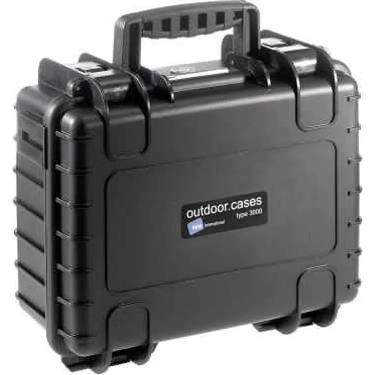 B&W outdoor.cases Typ 3000 Schwarz mit DJI Mavic Air 2 Inlay ''Koffer für DJI Mavic Air 2 oder DJI Mavic Air 2 Fly More Combo, bis zu 5 Akkus'' - Das Original