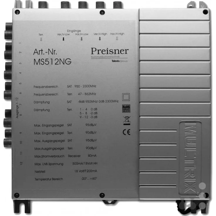 Televes Multischalter MS512NG mit Netzteil Multischalter 8424450167304