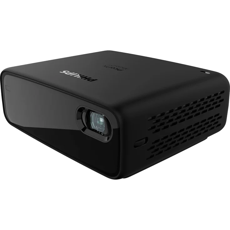 Philips PicoPix Micro 2 TV Mini-Beamer, DLP, WVGA (854 x 480), Kontrast 600:1, 150 ANSI-Lumen, Bildverhältnis 16:9, WLAN, schwarz – Bild 1