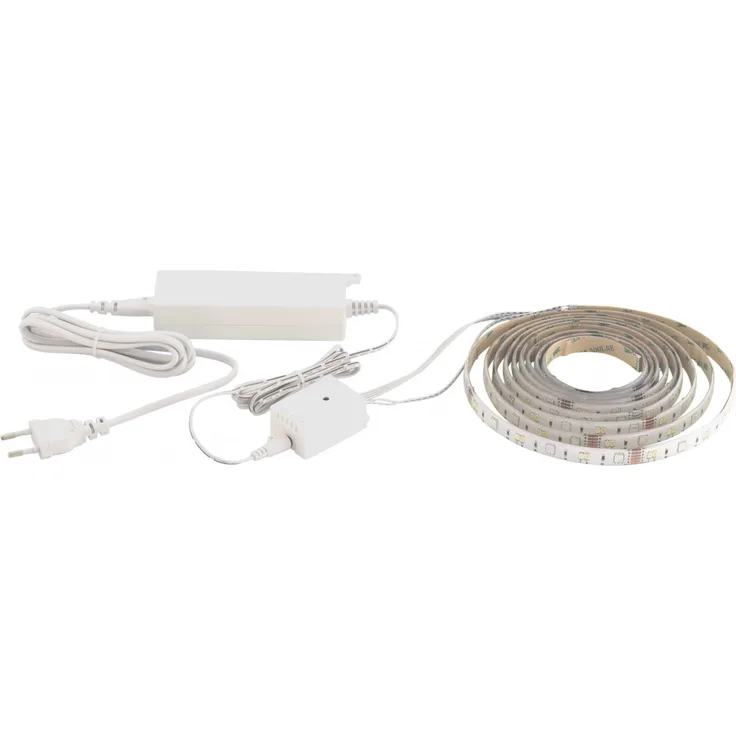 EGLO connect LED Band 3m STRIPE-C, Smart Home Leuchtband, RGB Band selbstklebend und kürzbar, Material: Kunststoff, Länge 3 m, Farbe: weiß, dimmbar, weißtöne und Farben einstellbar