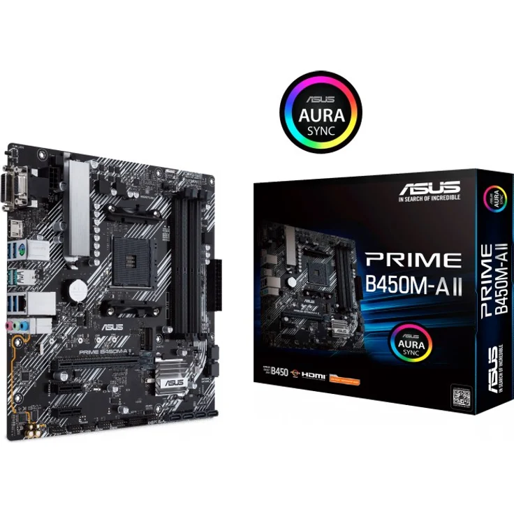 ASUS PRIME B450M-A II - micro ATX, AMD B450, Sockel AM4, Dual-channel DDR4 (90MB15Z0-M0EAY0) – Bild 1