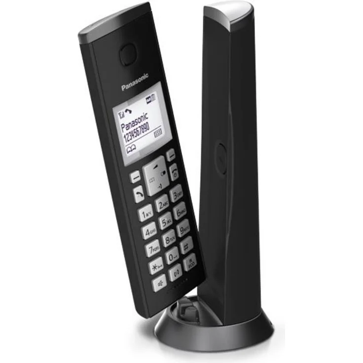 Panasonic KX-TGK220GB Design-Telefon mit Anrufbeantworter & Wecker, Haustelefon (schnurlos), HD-Telefonie, schwarz – Bild 1
