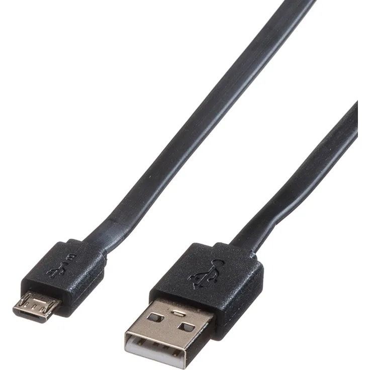 ROLINE - USB-Kabel - USB Typ A, 4-polig (M) - 5-polig Micro-USB Typ B (M) - 1 m (USB/USB 2.0) - geformt - Schwarz (11.02.8760)