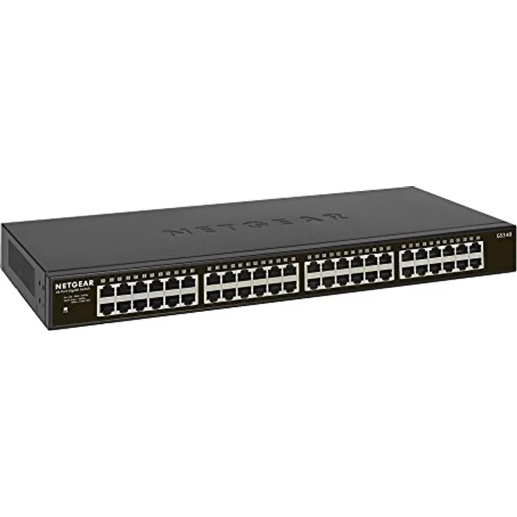 Netgear GS348 Switch 48 Port Switch Gigabit Ethernet (LAN Switch für Desktop- oder Rack-Montage, Plug-and-Play, energieeffizient, lüfterloses Gehäuse für leisen Betrieb)