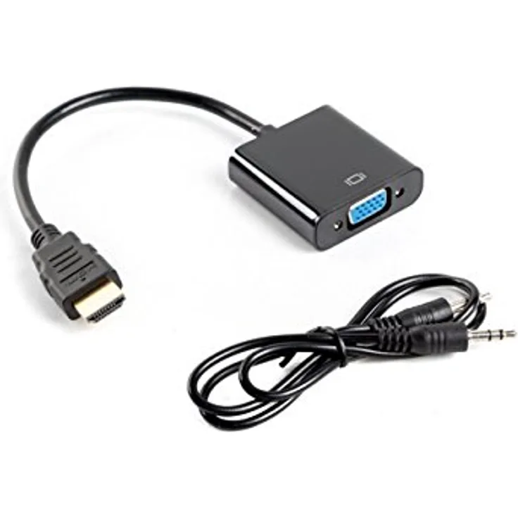 lanberg AD-0017-BK HDMI-A (1.4)'' Stecker auf Vga (15Pol) Buchse Adapter + Klinkenstecker (M-M) Kabel schwarz