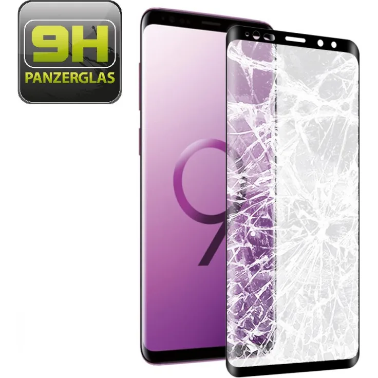 PROTECTORKING 2x 9H Hartglasfolie für Samsung Galaxy S9 FULL COVER Display Panzerfolie 3D SW