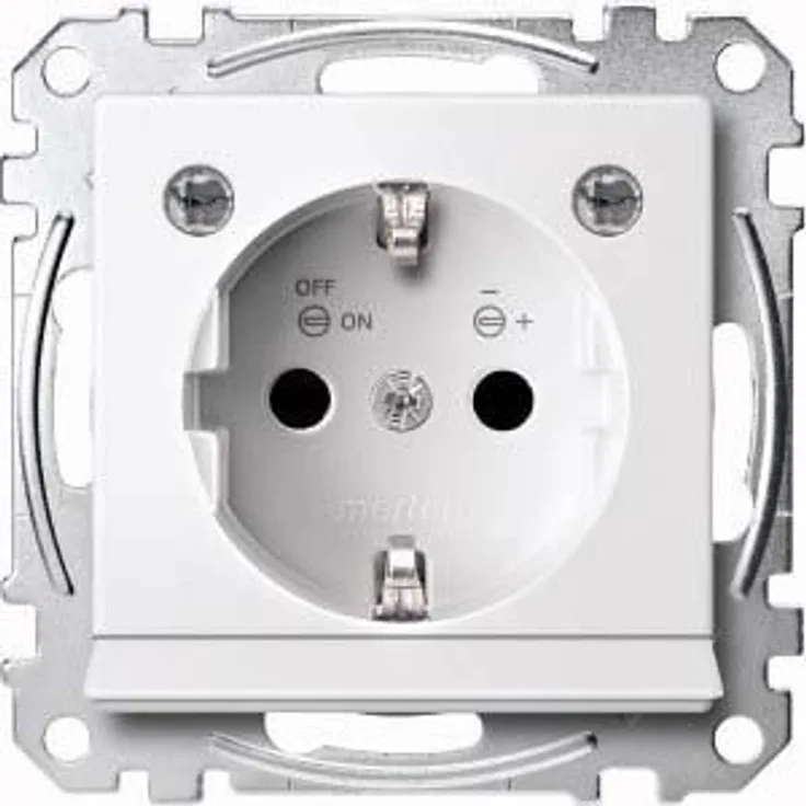 Merten MEG2304-0319 SCHUKO-Steckd. m. Lichtausl. u. LED-Bel.-Modul, BRS, StK, polarws. glänz.,Sys. M