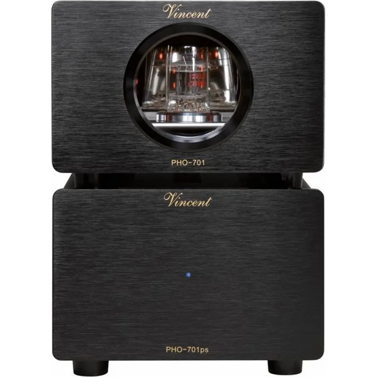 Vincent »PHO-701« Vorverstärker (High-End Hifi Röhren-Phono-Vorverstärker, externes Netzteil, USB-Ausgang zum Digitalisieren von Vinyl-Platten, für MM und MC-Abtastsysteme)