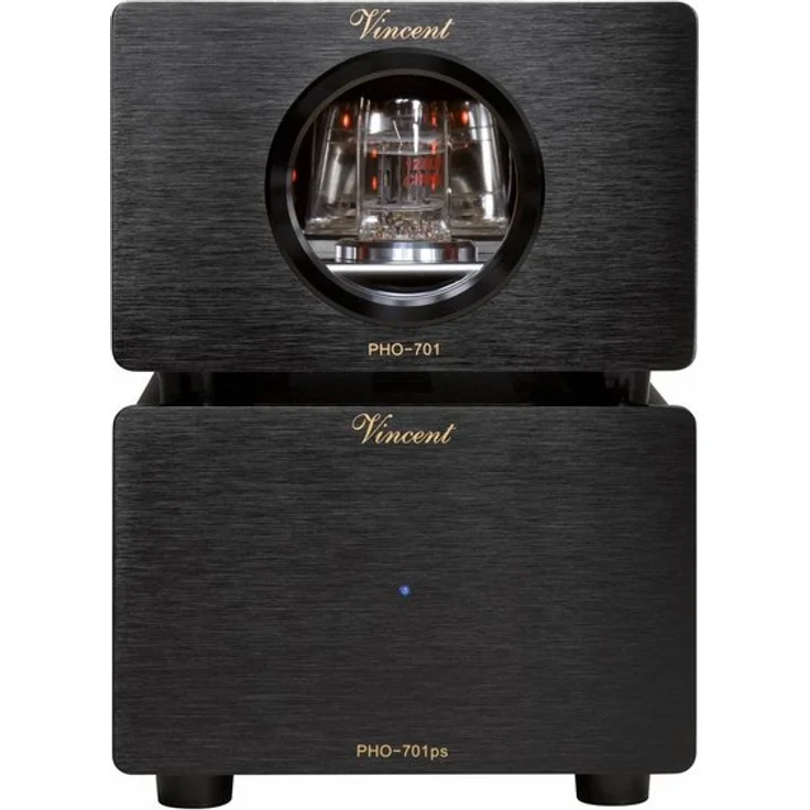 Vincent »PHO-701« Vorverstärker (High-End Hifi Röhren-Phono-Vorverstärker, externes Netzteil, USB-Ausgang zum Digitalisieren von Vinyl-Platten, für MM und MC-Abtastsysteme) – Bild 1