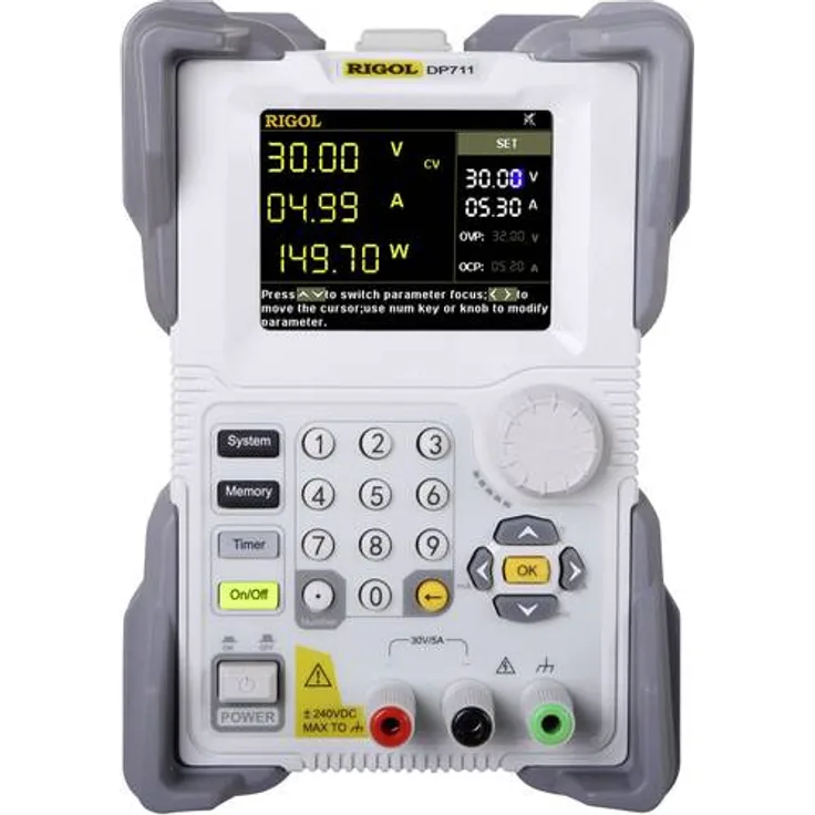 Rigol DP711 Labornetzgerät, einstellbar 0 - 30V 0 - 5A 150W RS-232 fernsteuerbar, OVP, programmierbar Anzahl Ausgänge 1 x