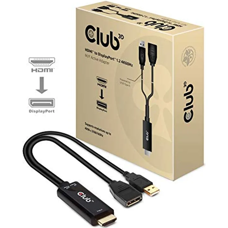 Club 3D Adapter HDMI 2.0 > DP 1.2 4K60Hz HDR aktiv St-Bu