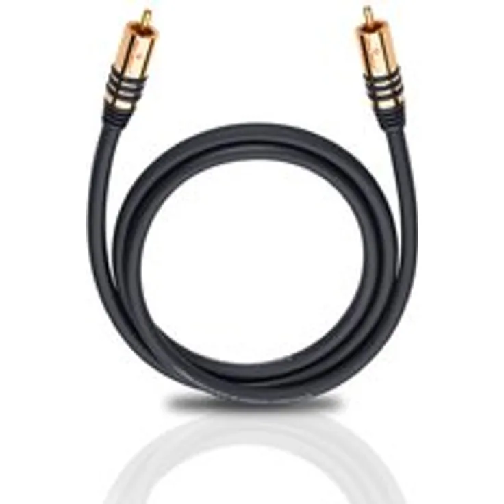 Oehlbach NF Sub, Cinch Subwoofer-Kabel Audiokabel, rund, OFC - 2 Meter - schwarz