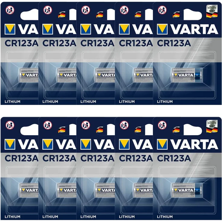 Varta CR123A Professional Batterie (10er Pack, Photo Batterie Lithium für High-Tech Kameras und Blitze oder Überwachungskameras) – Bild 1