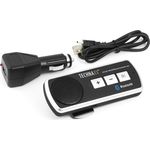 Technaxx BT-X22 Bluetooth Handsfree Car Holder, Kfz Freisprechanlage, 2 Handys gleichzeitig, Freisprecheinrichtung, schwarz, silber