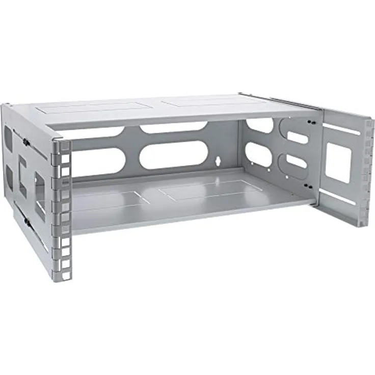 InLine 19'' Rack zur Wandmontage, 4HE, 24-40cm Tiefe, mit Abdeckung, Grau
