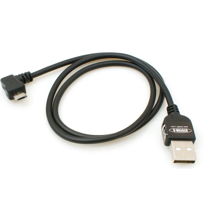 System-S Micro USB 2.0 Kabel gewinkelt 90 Grad Winkelstecker (Links-Male) Adapter, 50 cm