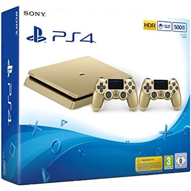 Sony PlayStation 4 Slim Gold 500GB inkl. 2. Controller – Bild 1