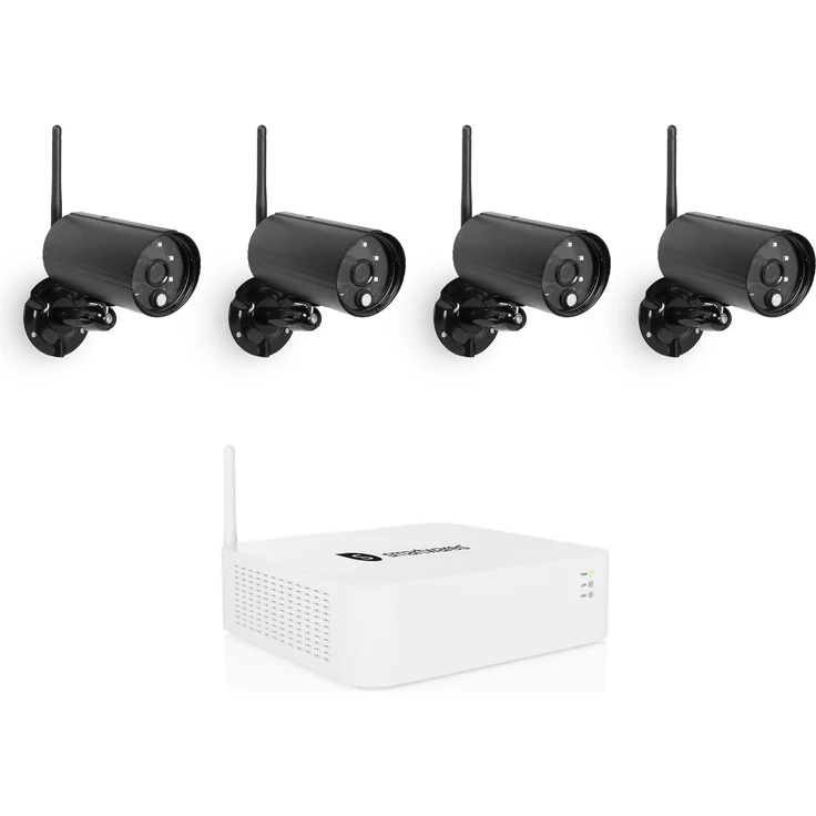 Smartwares WDVR840S Full HD Funk Überwachungssystem mit 4 Außenkameras und Aufzeichnungsrekorder