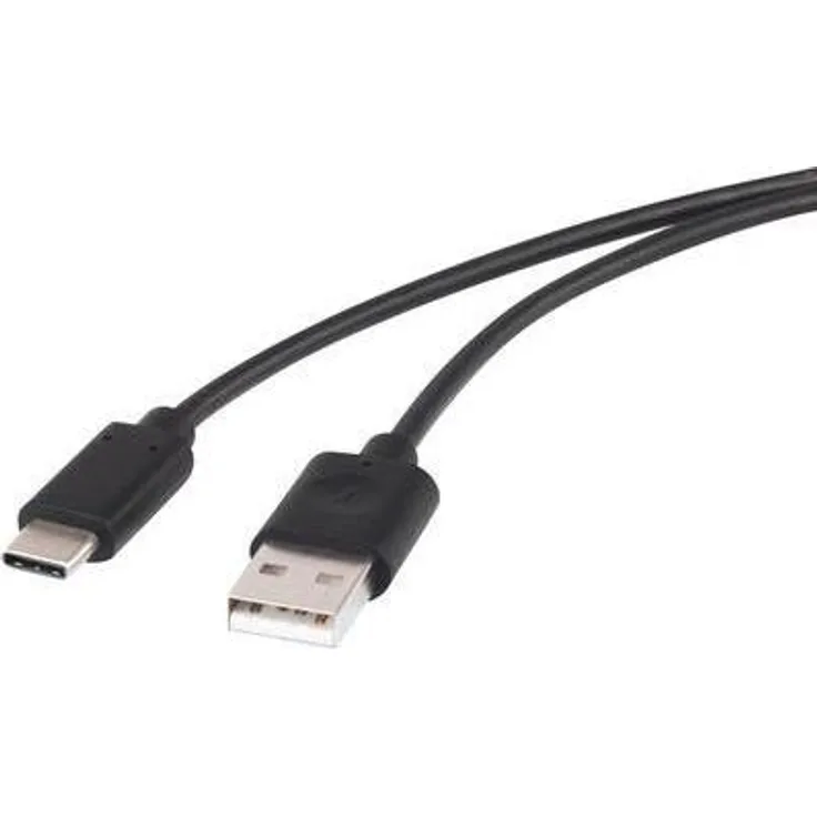 Renkforce USB 2.0 Kabel (1x USB 2.0 Stecker A - 1x USB-C Stecker) 1 m Schwarz vergoldete Steckkontakte Renkforce (1429649)