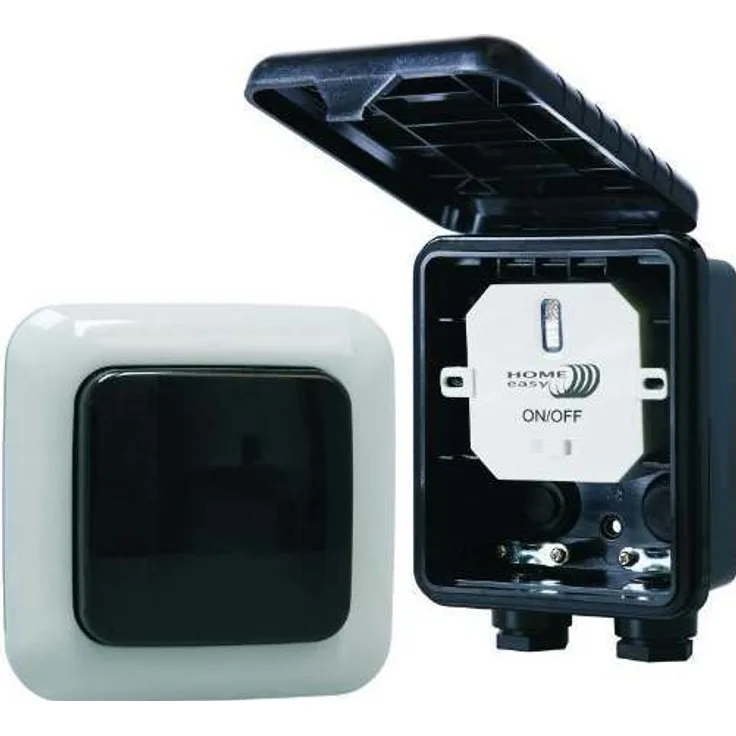 Elro HE834S Home easy Funk-Außenwandschalter mit integriertem Ein-/ Ausschalter