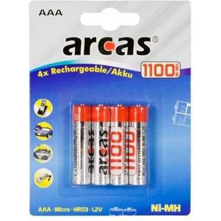 Arcas 17711403 Akku NI-MH, HR03-AAA-Micro, 1100 mAh, 2er