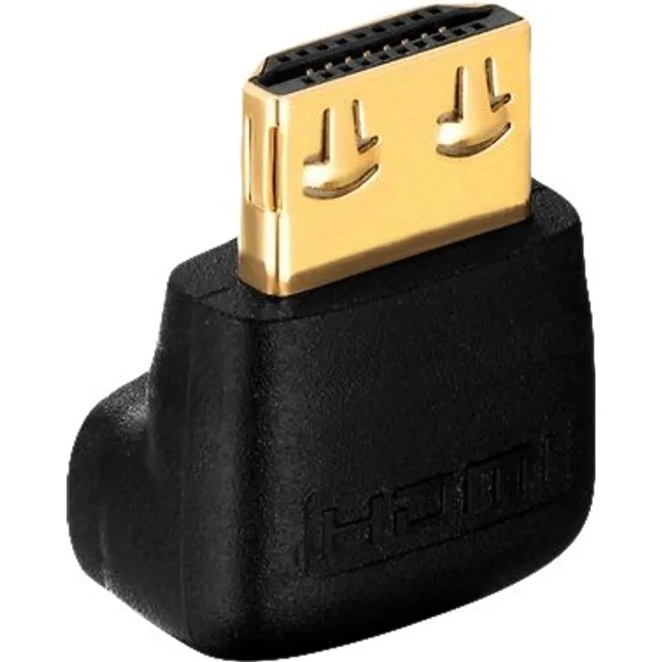 PureInstall PI035 High Speed HDMI-HDMI-Winkeladapter (HDMI A Stecker auf HDMI A Buchse, Secure Lock System), zertifiziert