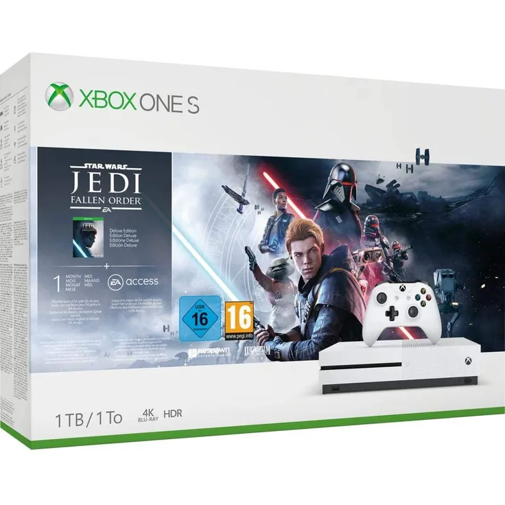 Microsoft Xbox One S Robot White 1TB Bundle inkl. Star Wars Jedi - Fallen Order