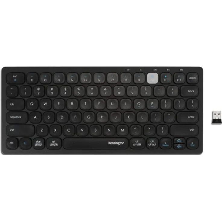 Kensington Multi-Device Dual Wireless Compact Keyboard - Tastatur - kabellos - 2.4 GHz, Bluetooth 3.0, Bluetooth 5.0 - Schwarz - Englisch QWERTY – Bild 1