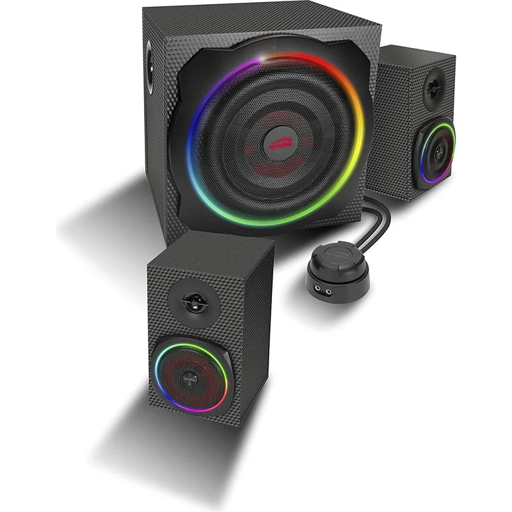 Speedlink GRAVITY CARBON RGB 2.1 Subwoofer Lautsprechersystem - 120W Peak-Power, Bluetooth-Verbindung zum Smartphone-Tablet - schwarz Subwoofer schwarz – Bild 8