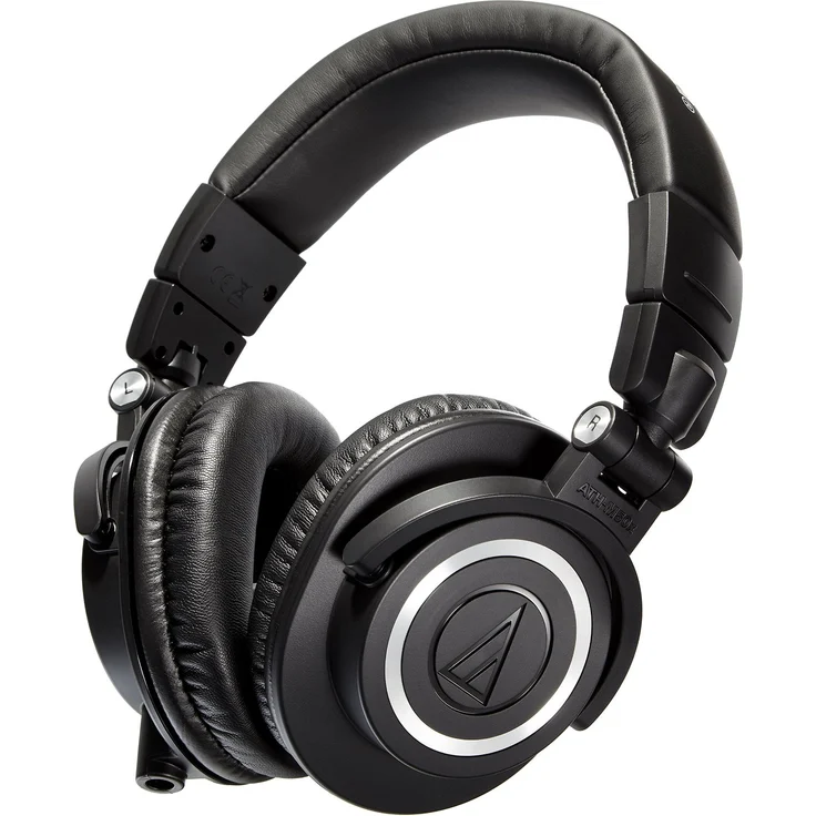 Audio Technica ATH-M50x DJ-Kopfhörer für Studio Over-Ear-Kopfhörer, schwarz – Bild 1