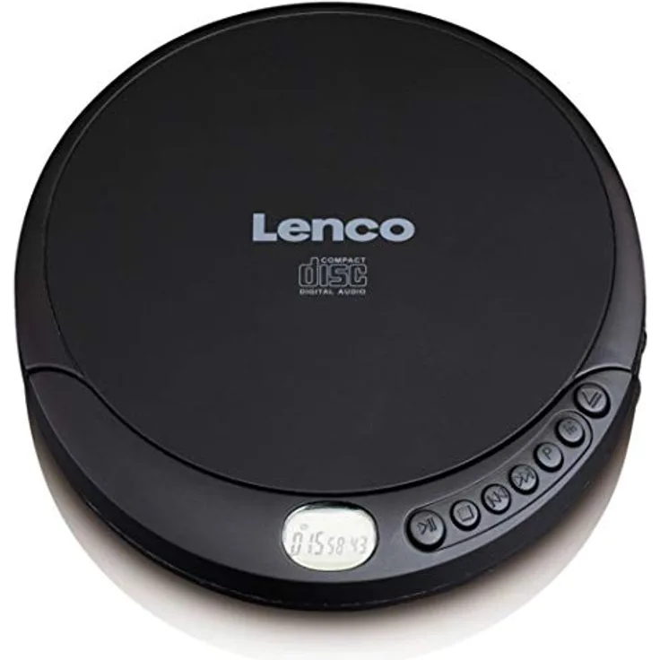 Lenco CD-010 - Tragbarer CD-Player Walkman - Diskman - CD Walkman - Mit Kopfhörern und Micro USB Ladekabel - Schwarz