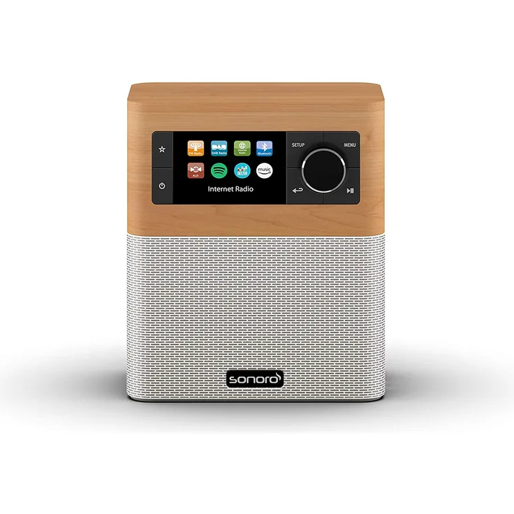 Sonoro sonoroSTREAM (2019) Internetradio mit Bluetooth, WLAN, TFT-Display, Wecker, silber, braun - Preisvergleich