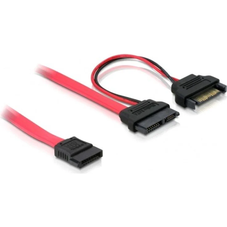 DeLOCK SATA Slimline ALL-in-One cable - Serial ATA-Kabel - Serial ATA 150 - Slimline SATA 13-polig - Serial ATA, 7-polig, 15 PIN SATA Power - 50 cm (84418) – Bild 1