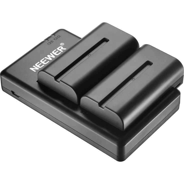 Neewer 2 Stück 2600mAh Li-Ionen Ersatzakku für Sony NPF550 / 570/530 Geeignet für Sony HandyCams, Neewer CN-160 CN-216 LED Licht, Neewer 759 74K 760 Feelworld 759 74K 760 Feldmonitor und mehr