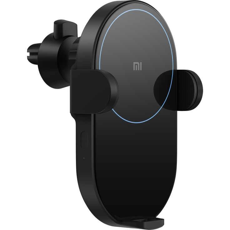Xiaomi Mi 20 W Wireless Car Charger Qi/EPP Ladepad (Induktionsdistanz bis zu 4 mm, autom. Festklemmen des Smartphones, Smart LED, 27 W Autoadapter, Installation an Lüftungsschlitz oder via Saugnapf), Kfz-Ladegerät, schwarz