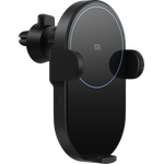 Xiaomi Mi 20 W Wireless Car Charger Qi/EPP Ladepad (Induktionsdistanz bis zu 4 mm, autom. Festklemmen des Smartphones, Smart LED, 27 W Autoadapter, Installation an Lüftungsschlitz oder via Saugnapf), Kfz-Ladegerät, schwarz