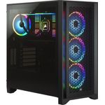 Corsair 4000D Airflow Mid-Tower-ATX-Gehäuse mit Gehärtetem Glas (Frontverkleidung Hohen Luftdurchsatz, Seitenabdeckung aus Gehärtetem Glas, Zwei im Lieferumfang 120-mm-Lüfter) Schwarz
