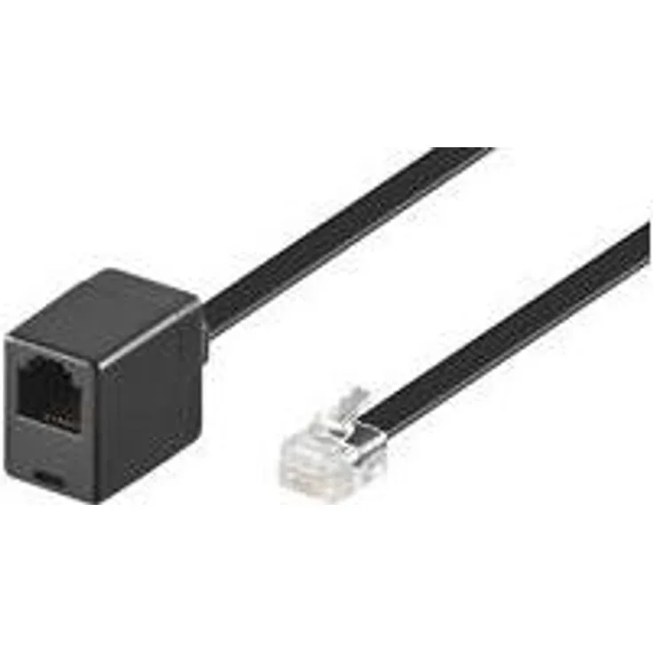 Goobay 68263 Modularverlängerungskabel, RJ12-Stecker (6P6C) > RJ12-Buchse (6P6C), 3m, schwarz