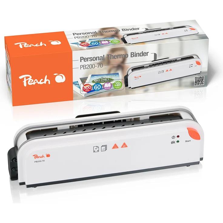 Peach PB200-70 Thermobindegerät DIN-A4 | Testsieger | schnell startklar | nur 1 min. Bindezeit | einfachstes und schnellstes Bindesystem – Bild 1
