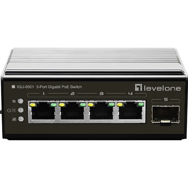 LevelOne Switch 5Port Gigabit PoE DIN-Rail (IGU-0501)