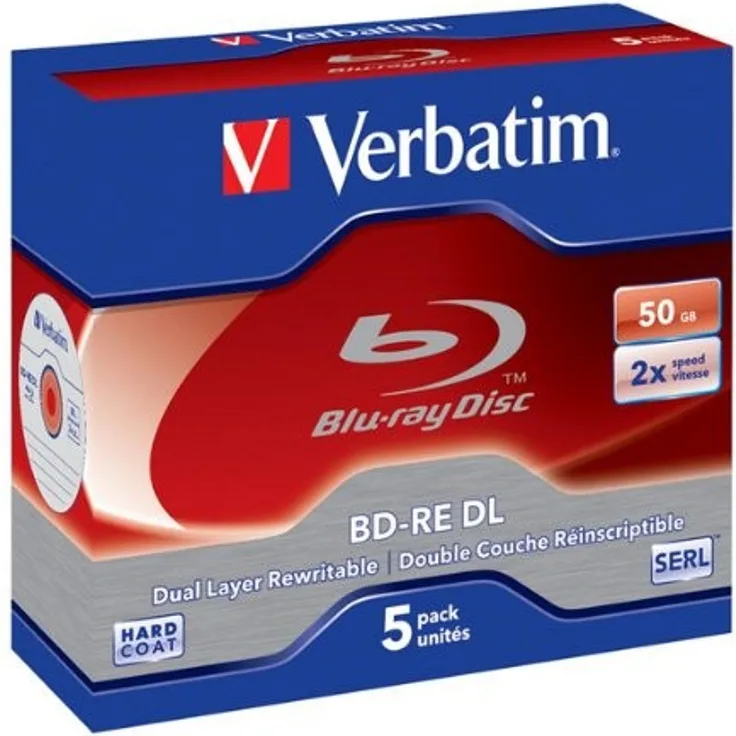 Verbatim BD-RE DL 50GB 2x, 5er Jewelcase (43760)