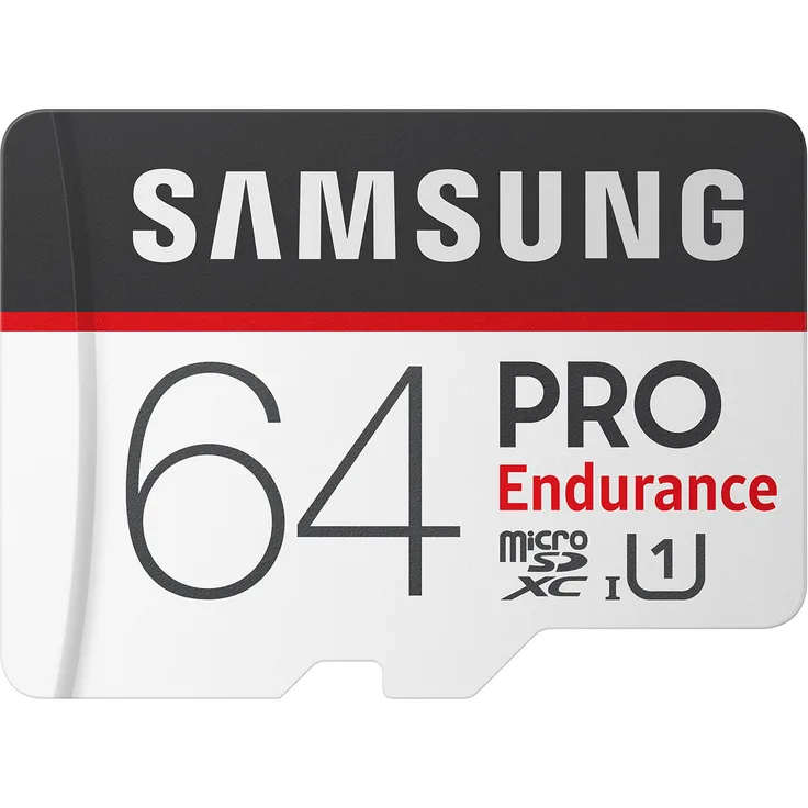 Samsung MB-MJ64GA-EU PRO Endurance 64 GB microSDXC UHS-I U1 Speicherkarte inkl. SD-Adapter Schwarz-Weiß